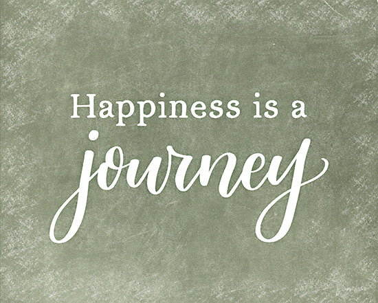 Imperfect Dust DUST1152 - DUST1152 - Happiness is a Journey - 16x12 Inspirational, Happiness is a Journey, Typography, Signs, Textual Art, Motivational, Green & White from Penny Lane