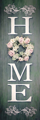 LD3668 - Vintage Home Peony Wreath II Sign  - 12x36