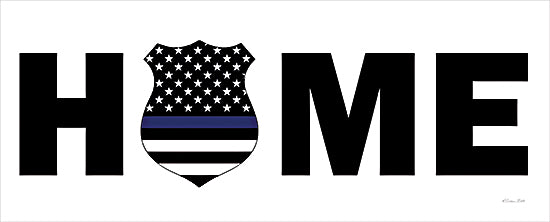 Susan Ball SB1271 - SB1271 - Home Police Badge - 18x9 Police Officer, Police Officer's Badge, Home, Typography, Signs, Textual Art, Blue Line, Stars from Penny Lane