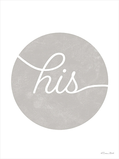 Susan Ball SB1332 - SB1332 - His Circle - 12x16 Bath, His, Typography, Signs, Textual Art, Circle, Gray, White, Diptych from Penny Lane