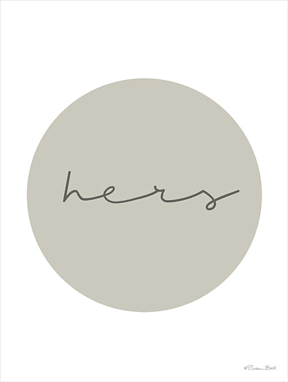 Susan Ball SB1337 - SB1337 - Her Circle - 12x16 Bath, Hers, Typography, Signs, Textual Art, Circle, Gray, White, Diptych from Penny Lane