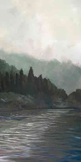 Stellar Design Studio SDS1412 - SDS1412 - Morning Sun - 9x18 Landscape, Lake, Mountains, Trees, Morning Sun from Penny Lane