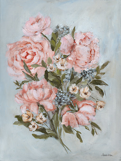 Amanda Hilburn AH207 - AH207 - Antique Peonies - 12x16 pink floral bouquet, soft pastel flowers, botanical art from Penny Lane