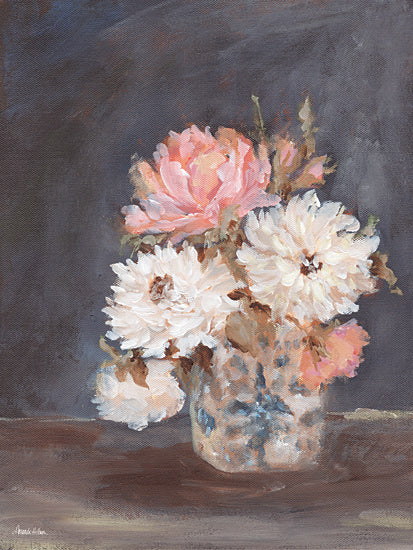 Amanda Hilburn AH210 - AH210 - Vintage Vase Arrangement - 12x16 floral still life, vase, soft flowers, neutral tones, painterly texture from Penny Lane