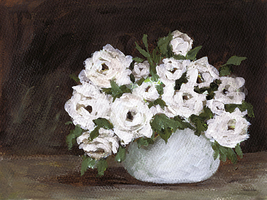 Amanda Hilburn AH214 - AH214 - Simple Joys - 16x12 white roses, bouquet, still life, dark background, moody from Penny Lane