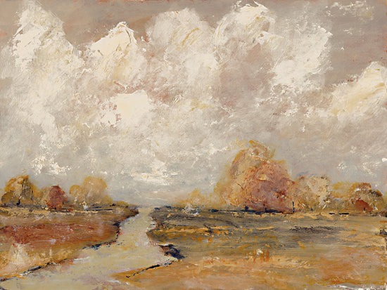 Amanda Hilburn AH232 - AH232 - Golden Day - 16x12 abstract landscape, fall trees, soft clouds, nature painting, serene setting, earthy tones from Penny Lane