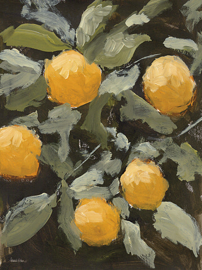 Amanda Hilburn AH266 - AH266 - Vintage Citrus - 12x16 orange fruit, green leaves, citrus painting, botanical art, vibrant colors, textured brush strokes, natural fruit, garden theme, rustic kitchen decor from Penny Lane