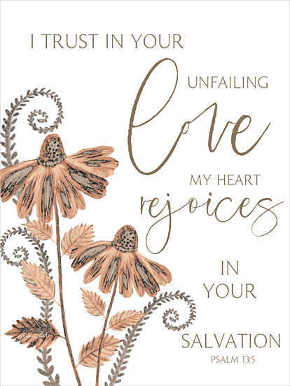 Annie LaPoint ALP2613 - ALP2613 - Unfailing Love - 12x16 Psalm 13:5, scripture art, flowers, inspirational, trust, salvation, religious quote, floral illustration from Penny Lane