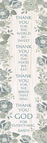 Annie LaPoint ALP2668 - ALP2668 - Thank You Prayer - 6x18  thank you God, children's prayer, green floral art, vertical banner, gratitude, faith, childlike prayer from Penny Lane