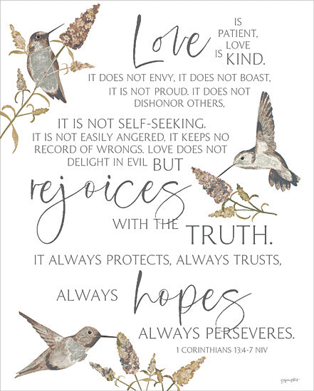 Annie LaPoint ALP2689 - ALP2689 - Love is Patient - 12x16 1 Corinthians 13:4-7, hummingbirds, blooming flowers, scripture, love is patient quote, biblical art, pastel nature from Penny Lane