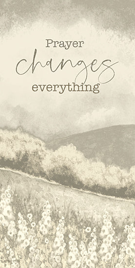 Annie LaPoint ALP2723 - ALP2723 - Prayer Changes Everything - 9x18 inspirational quote, prayer, faith, landscape, flowers, greenery, soft watercolor, calming tones, Jamie Lofgreen from Penny Lane