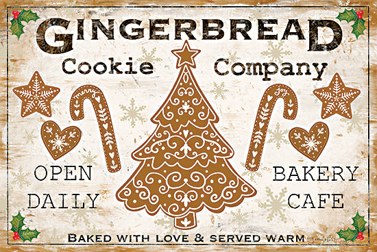 Annie LaPoint ALP2757 - ALP2757 - Gingerbread Cookie Company - 18x12 Gingerbread cookies, vintage bakery sign, candy cane, gingerbread tree, open daily, Christmas decor from Penny Lane