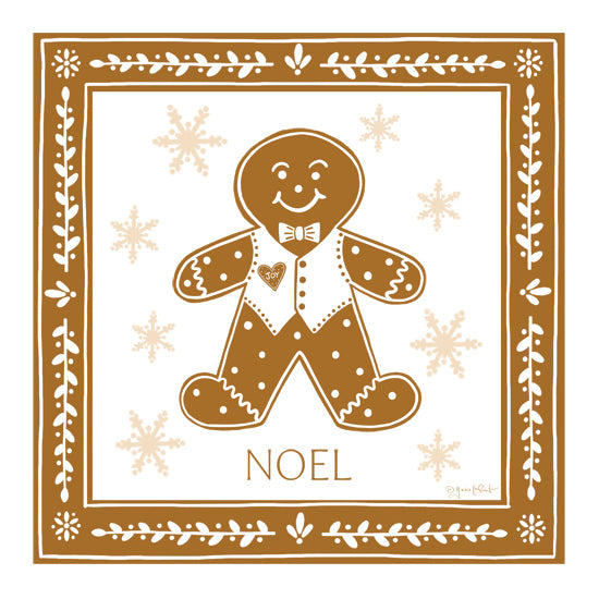 Annie LaPoint ALP2762 - ALP2762 - Gingerbread Man - 12x12 Gingerbread man, Noel text, holiday cookie, snowflake border, Christmas food art from Penny Lane