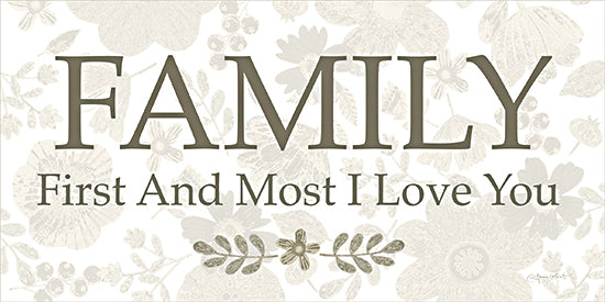 Annie LaPoint ALP2809 - ALP2809 - Family - 18x9 family acronym, Christian values, First And Most I Love You, religious family art, decorative word sign, green floral background, love and home message, wall art design from Penny Lane