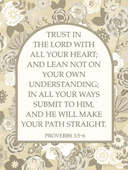 Annie LaPoint ALP2816 - ALP2816 - Trust in the Lord - 12x16 Proverbs 3:5-6, Bible quote, green floral art, trust in God, divine guidance, spiritual support, Christian wisdom from Penny Lane