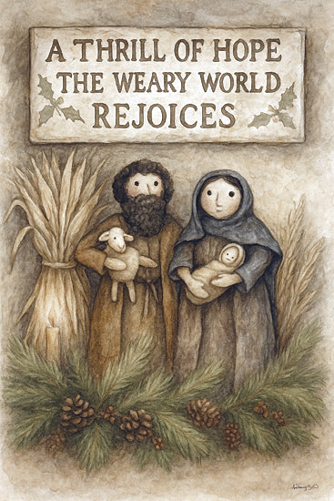 Anthony Smith ANT189 - ANT189 - Thrill of Hope - 12x18 Nativity scene, baby Jesus, Mary and Joseph, sheep, sign with scripture, pinecones and greenery from Penny Lane