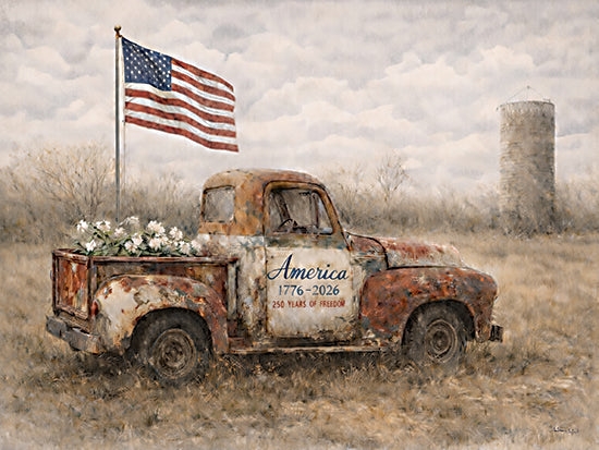 Anthony Smith ANT440 - ANT440 - America Truck - 16x12 vintage truck, American flag, patriotic, rural field, rusty pickup, freedom from Penny Lane