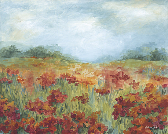 Diane Kater ART1402 - ART1402 - Wild Poppies    - 16x12 red poppies, spring field, floral landscape, abstract brushstrokes, colorful flowers, nature painting from Penny Lane