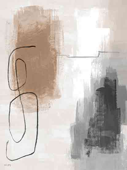 Amber Sterling AS100 - AS100 - Today - 12x16 abstract painting, brown brush strokes, modern shapes, minimal line art, neutral palette, textured background from Penny Lane