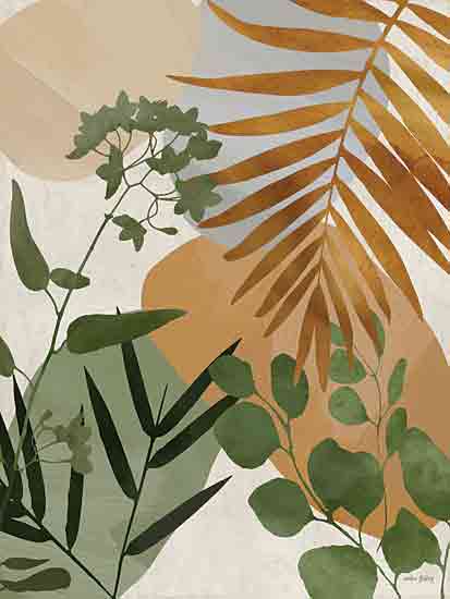 Amber Sterling AS122 - AS122 - Nature Elements II - 12x16 leaf pattern, tropical print, green and orange tones, abstract plant design, natural forms, layered cutout style from Penny Lane