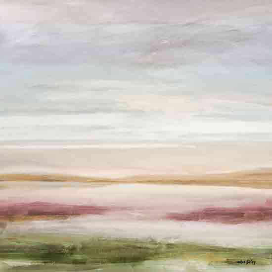 Amber Sterling AS124 - AS124 - Hazy Day - 12x12 landscape painting, pastel sky, calm fields, horizon line, abstract landscape, dreamy atmosphere, natural beauty from Penny Lane