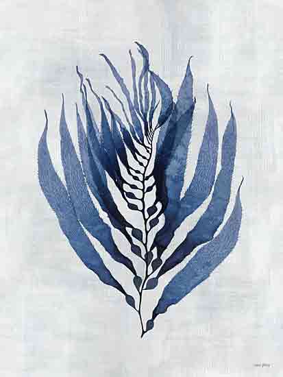 Amber Sterling AS137 - AS137 - Sea Algae III - 12x16 intricate leaf design, featherlike botanical, blue ink style, organic form, detailed foliage, transparent texture, art deco nature from Penny Lane