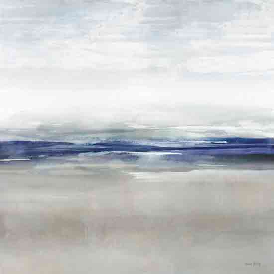 Amber Sterling AS138 - AS138 - Subtle Seaside - 12x12 abstract seascape, ocean horizon, blue and white tones, calming waves, minimalist marine scene, tranquil watercolors, serene abstract from Penny Lane
