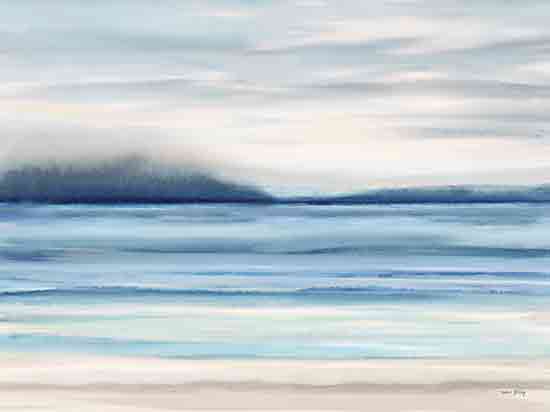 Amber Sterling AS140 - AS140 - Seascape Serenity - 16x12 soft blue ocean, beach layers, dreamy seascape, abstract watercolors, horizontal waves, peaceful marine art, shoreline painting from Penny Lane