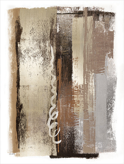 Amber Sterling AS415 - AS415 - Shadowed Dreams I - 12x16 earth tones, rough textures, layered paint, vertical brush strokes, expressive style, rustic abstract, mixed media appearance from Penny Lane