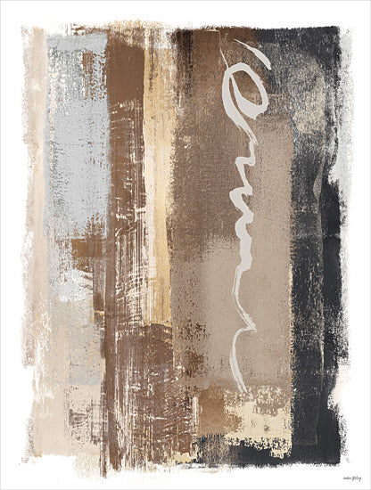 Amber Sterling AS416 - AS416 - Shadowed Dreams II - 12x16 layered textures, vertical abstract, expressive brush marks, earthy palette, neutral and dark colors, mixed media look from Penny Lane