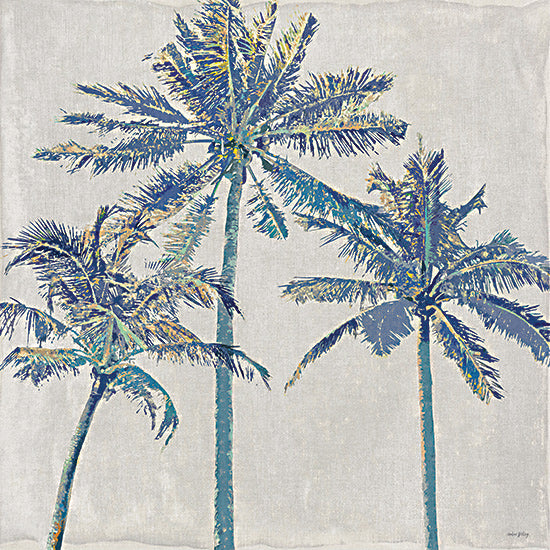 Amber Sterling AS431 - AS431 - Blue Palms - 12x12 palm trees, tropical foliage, vibrant leaves, blue green colors, island vibes, minimal background, tropical paradise from Penny Lane