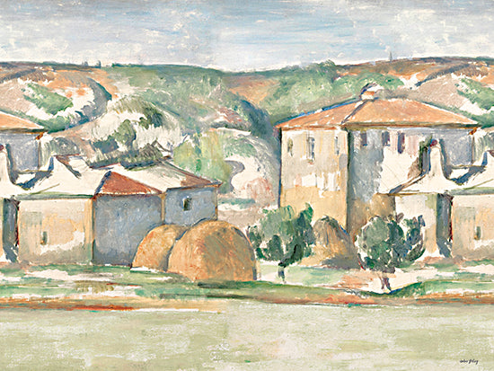 Amber Sterling AS454 - AS454 - Lost in Time - 16x12 scenic countryside, European village, rustic buildings, impressionist painting, warm color palette, rolling hills, timeless charm, textured brush strokes, artistic landscape, cultural heritage from Penny Lane