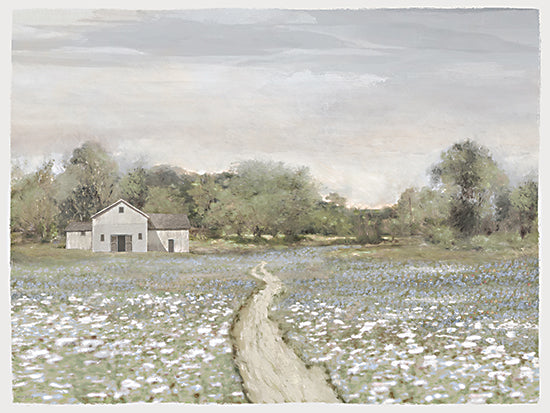Amber Sterling AS523 - AS523 - Lavender Haze - 16x12 white barn, path, bluebonnet field, spring wildflowers from Penny Lane