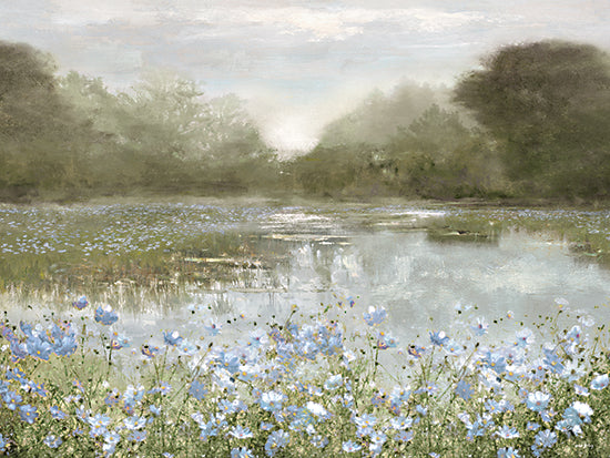 Amber Sterling AS524 - AS524 - Moments of Peace - 16x12 pond, blue flowers, meadow, tranquil wetland from Penny Lane