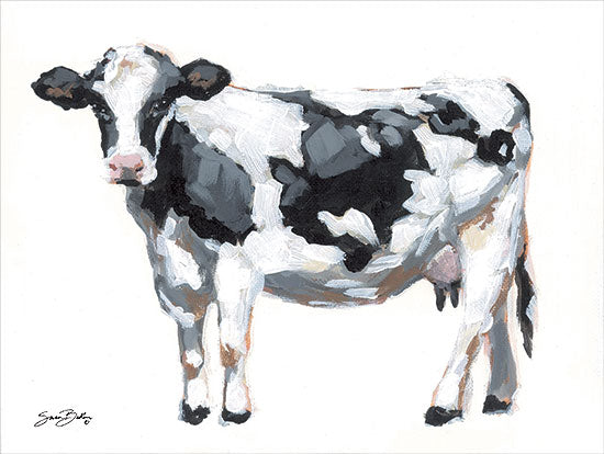 Sara Baker BAKE319 - BAKE319 - Dairy Cow 1 - 16x12 Holstein cow, black and white cow, dairy farm animal, minimal background, livestock, acrylic painting, rural life from Penny Lane