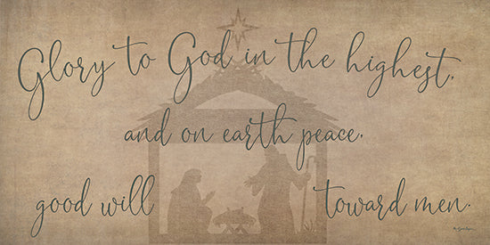 Susie Boyer BOY779 - BOY779 - Glory to God - 18x9 Nativity scene, Glory to God, peace on earth, religious Christmas art, scripture inspired, muted tones, silhouetted stable from Penny Lane