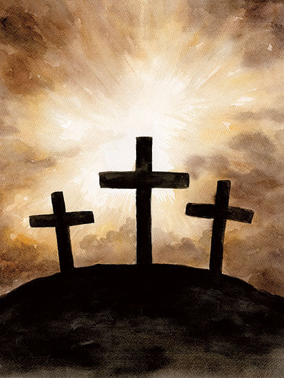 Cloverfield & Co. CC287 - CC287 - The Greatest Gift - 12x16 three crosses, Calvary, Christian symbolism, sunrise, resurrection, crucifixion, dramatic light from Penny Lane