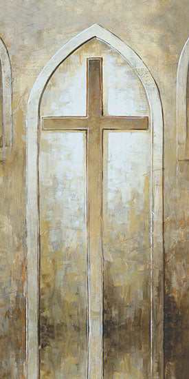 Cloverfield & Co. CC289 - CC289 - Sacred Sanctuary - 9x18 cross, cathedral wall, architecture, religious design, neutral tones, sacred space, Christian art from Penny Lane