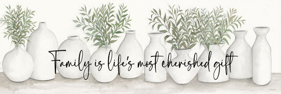 Cindy Jacobs CIN4255 - CIN4255 - Family is Life's Most Cherished Gift - 18x6 family quote, vases, greenery, home decor, typography, minimalist, cherished gift from Penny Lane