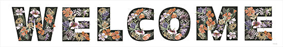 Cindy Jacobs CIN4374 - CIN4374 - Floral Welcome Sign - 36x6 floral typography, welcome sign, botanical lettering, pastel flowers, decorative floral art, seasonal greeting, garden theme, rustic charm from Penny Lane