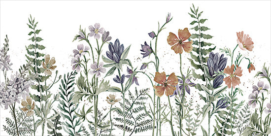 Cindy Jacobs CIN4376 - CIN4376 - Tapestry of Summer II - 18x9 botanical watercolor, wildflowers and ferns, hand-painted foliage, nature-inspired decor, detailed plant art, leafy greens and blooms from Penny Lane