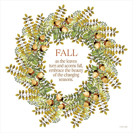 Cindy Jacobs CIN4434 - CIN4434 - Fall Acorn Wreath - 12x12 fall wreath, acorns and leaves, seasonal decor, autumn colors, inspirational text, nature design, quote on fall, seasonal beauty from Penny Lane