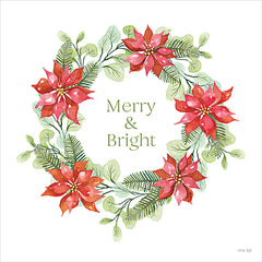 CIN4435 - Merry & Bright Poinsettia Wreath - 12x12