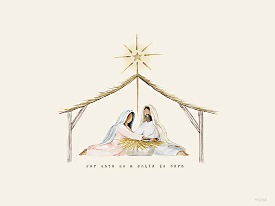 Cindy Jacobs CIN4553 - CIN4553 - A Child is Born - 16x12 nativity scene, baby Jesus, Mary and Joseph, Christmas star, religious holiday, stable illustration, spiritual art, watercolor nativity, Christian decor from Penny Lane