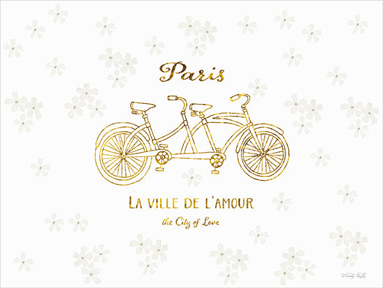 Cindy Jacobs CIN4626 - CIN4626 - Parisian Romance - 16x12 Paris, tandem bicycle, city of love, French phrase, minimalist style, golden text, romantic illustration, European travel from Penny Lane