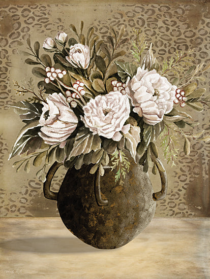 Cindy Jacobs CIN4641 - CIN4641 - Spotted Floral II - 12x16 Neutral floral bouquet in rustic vase from Penny Lane