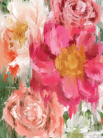 Cat Thurman Designs CTD261 - CTD261 - Abstract Peony - 12x16 abstract floral painting, pink flowers, expressive brush strokes, vibrant color palette, artistic impressionism, modern decor from Penny Lane