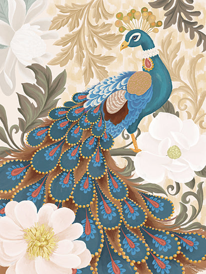 Cat Thurman Designs CTD278 - CTD278 - Elegant Peacock - 12x16 peacock illustration, colorful feathers, exotic bird, floral decor, ornamental design, digital painting, elegant wildlife, traditional pattern from Penny Lane
