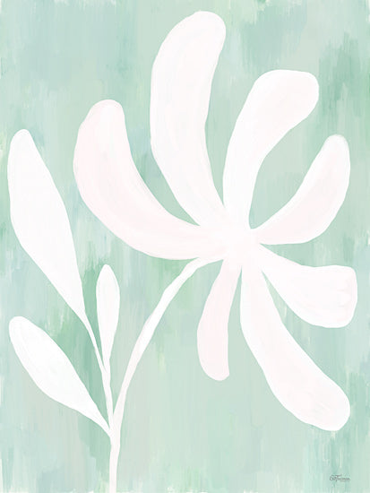 Cat Thurman Designs CTD295 - CTD295 - Daydreaming 1 - 12x16 minimalist flower, mint green background, soft pastel art, abstract floral silhouette, gentle brush strokes, light theme from Penny Lane