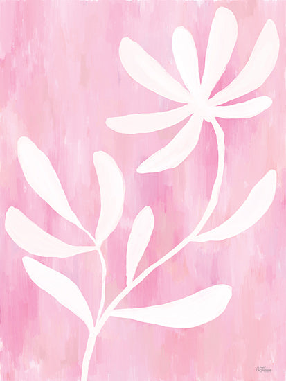 Cat Thurman Designs CTD296 - CTD296 - Daydreaming 2 - 12x16 white flowers, pink backdrop, pastel tones, abstract botanical, delicate brushwork, floral silhouette, feminine art from Penny Lane